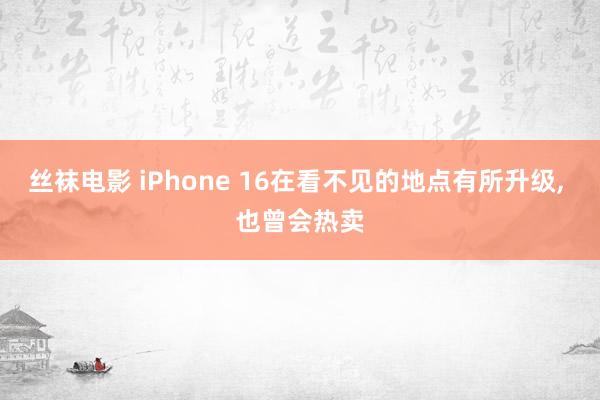 丝袜电影 iPhone 16在看不见的地点有所升级， 也曾会热卖