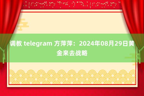 调教 telegram 方萍萍：2024年08月29日黄金来去战略