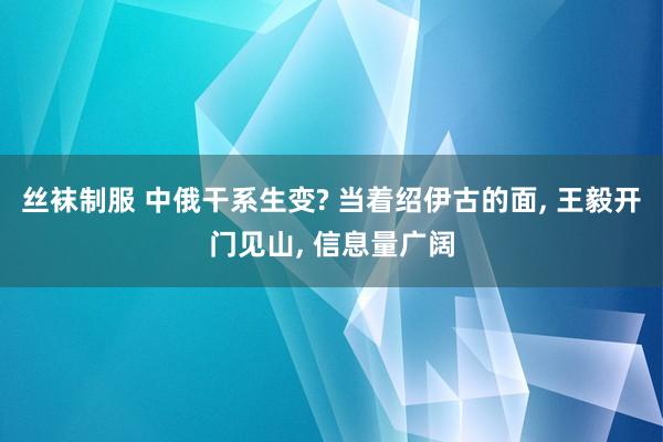 丝袜制服 中俄干系生变? 当着绍伊古的面， 王毅开门见山， 信息量广阔