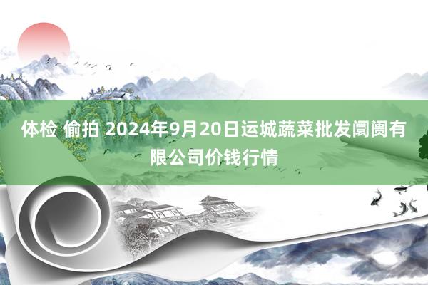 体检 偷拍 2024年9月20日运城蔬菜批发阛阓有限公司价钱行情