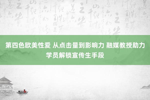 第四色欧美性爱 从点击量到影响力 融媒教授助力学员解锁宣传生手段