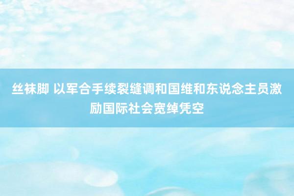 丝袜脚 以军合手续裂缝调和国维和东说念主员激励国际社会宽绰凭空