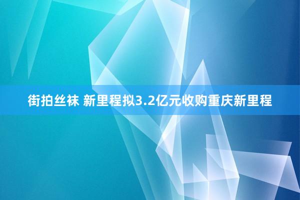 街拍丝袜 新里程拟3.2亿元收购重庆新里程