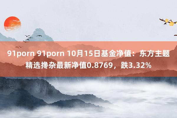 91porn 91porn 10月15日基金净值：东方主题精选搀杂最新净值0.8769，跌3.32%