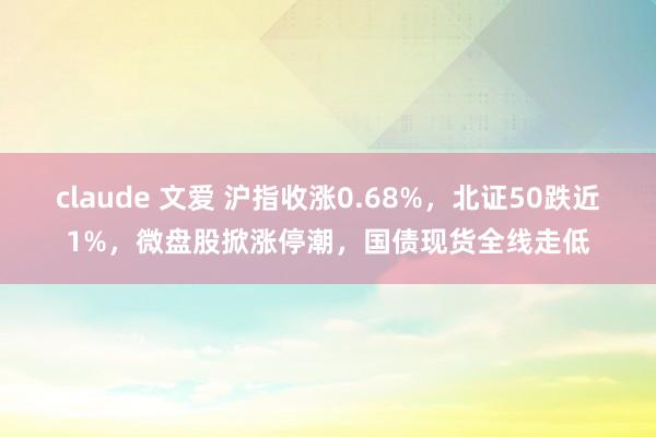 claude 文爱 沪指收涨0.68%，北证50跌近1%，微盘股掀涨停潮，国债现货全线走低