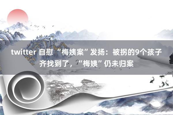 twitter 自慰 “梅姨案”发扬：被拐的9个孩子齐找到了，“梅姨”仍未归案