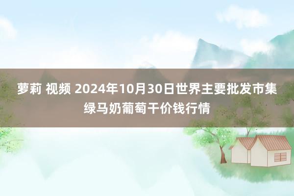 萝莉 视频 2024年10月30日世界主要批发市集绿马奶葡萄干价钱行情