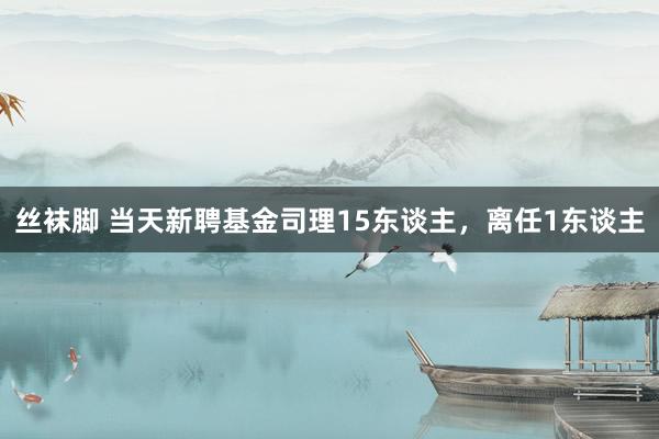 丝袜脚 当天新聘基金司理15东谈主，离任1东谈主