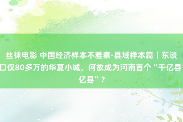 丝袜电影 中国经济样本不雅察·县域样本篇丨东谈主口仅80多万的华夏小城，何故成为河南首个“千亿县”？