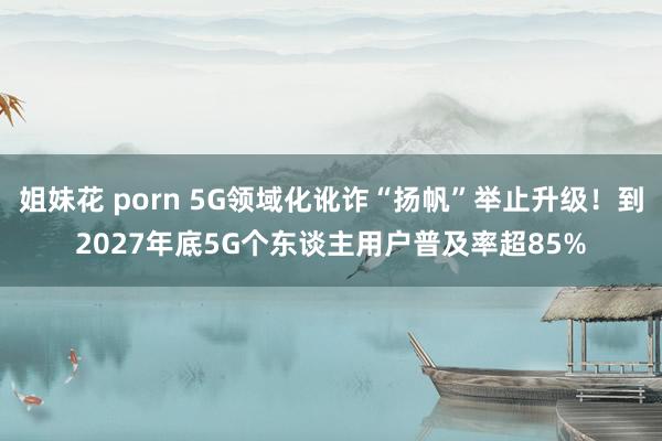 姐妹花 porn 5G领域化讹诈“扬帆”举止升级！到2027年底5G个东谈主用户普及率超85%