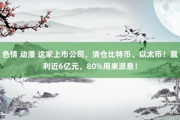 色情 动漫 这家上市公司，清仓比特币、以太币！赢利近6亿元，80%用来派息！