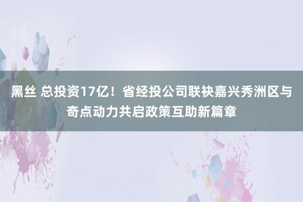 黑丝 总投资17亿！省经投公司联袂嘉兴秀洲区与奇点动力共启政策互助新篇章