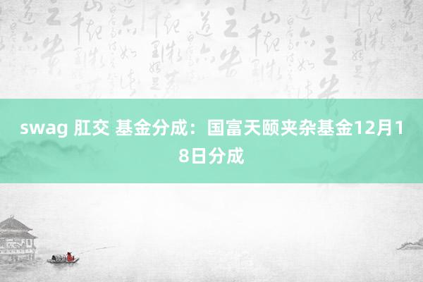 swag 肛交 基金分成：国富天颐夹杂基金12月18日分成