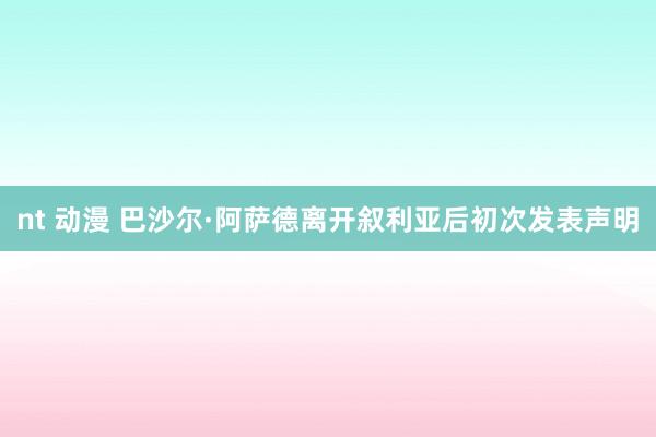 nt 动漫 巴沙尔·阿萨德离开叙利亚后初次发表声明