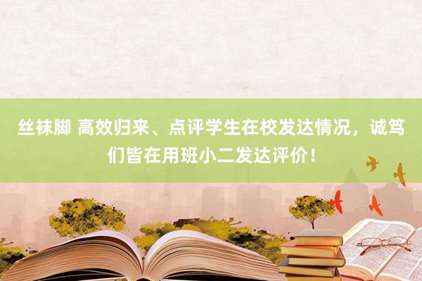 丝袜脚 高效归来、点评学生在校发达情况，诚笃们皆在用班小二发达评价！