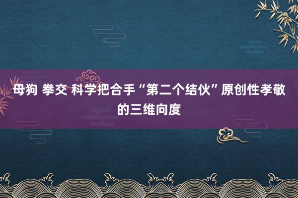 母狗 拳交 科学把合手“第二个结伙”原创性孝敬的三维向度