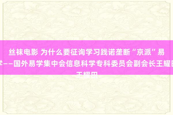 丝袜电影 为什么要征询学习践诺垄断“京派”易学——国外易学集中会信息科学专科委员会副会长王耀田