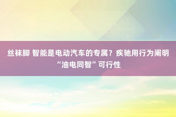 丝袜脚 智能是电动汽车的专属？疾驰用行为阐明“油电同智”可行性