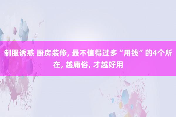 制服诱惑 厨房装修， 最不值得过多“用钱”的4个所在， 越庸俗， 才越好用