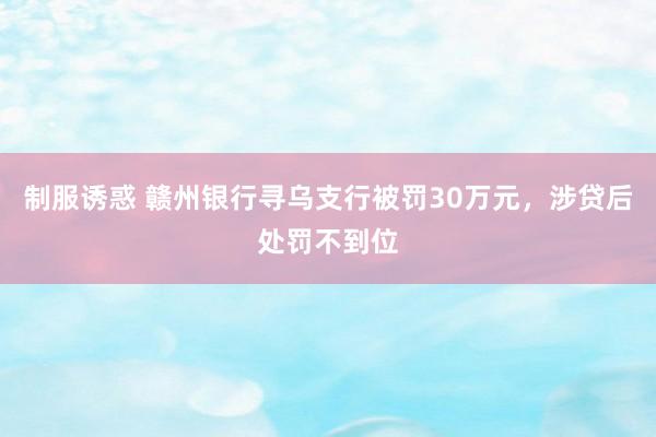 制服诱惑 赣州银行寻乌支行被罚30万元，涉贷后处罚不到位