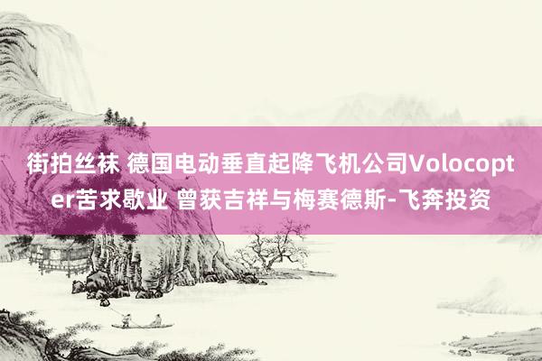 街拍丝袜 德国电动垂直起降飞机公司Volocopter苦求歇业 曾获吉祥与梅赛德斯-飞奔投资