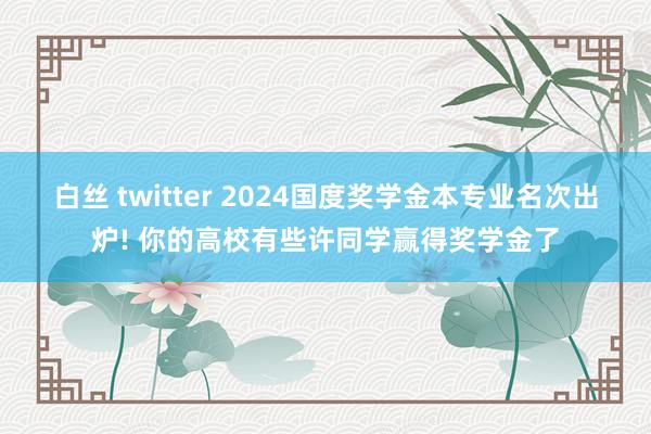 白丝 twitter 2024国度奖学金本专业名次出炉! 你的高校有些许同学赢得奖学金了