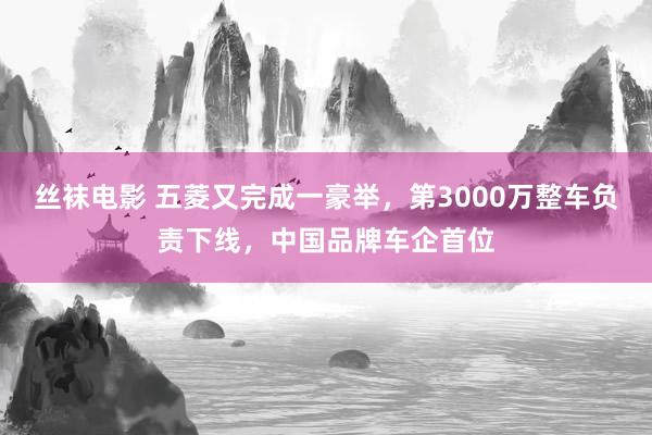 丝袜电影 五菱又完成一豪举，第3000万整车负责下线，中国品牌车企首位