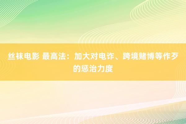 丝袜电影 最高法：加大对电诈、跨境赌博等作歹的惩治力度