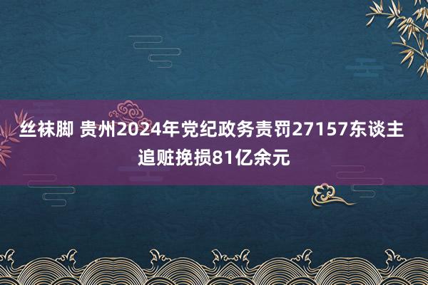 丝袜脚 贵州2024年党纪政务责罚27157东谈主 追赃挽损81亿余元